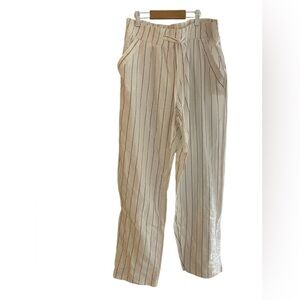 Sienna sky, extra large white with black pinstripes pants pockets $39